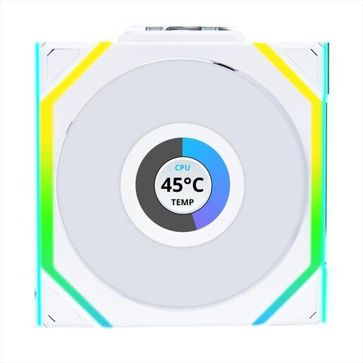 COOLERS CASE FAN 3x120mm LIAN LI UNI FAN SL w/ L-Wireless controller, LCD 120 A-RGB PWM, White, 12SLLCD1W3W