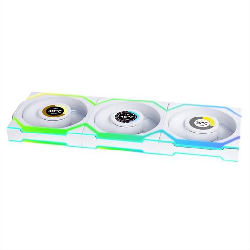 COOLERS CASE FAN 3x120mm LIAN LI UNI FAN SL w/ L-Wireless controller, LCD 120 A-RGB PWM, White, 12SLLCD1W3W