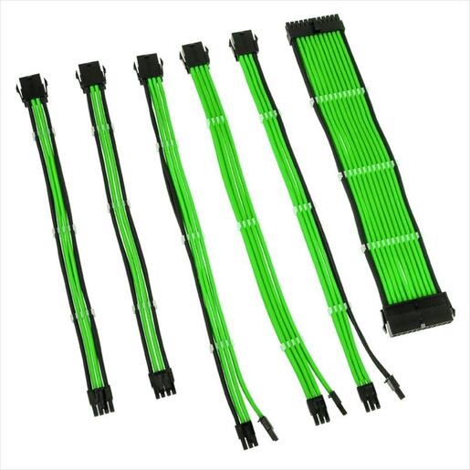 EXTENSION PSU KIT KOLINK ATX 24-pin, CPU 4+4-pin, PCI-E 8-pin x2, PCI-E 6+2-pin x3, w/cable clips GREEN/BLACK ZUAD-1278