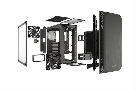 CASE BE QUIET! ATX Mid-Tower Pure Base 500, 2x140mm Pure Wings 2, Extra thick insulation mats,w/WINDOW, Metallic Gray BGW36