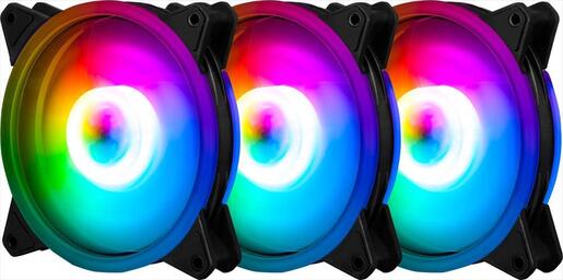 COOLERS CASE FAN 120mm XIGMATEK GALAXY II ESSENTIAL + CHB1 w/remote, 3x AX120 ARGB (Inner Ring), EN42104