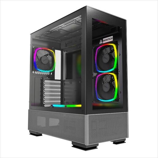 CASE MONTECH ATX SKY TWO ARGB w/ 2xTempered glass, 4x120mm ARGB PWM fans, Black