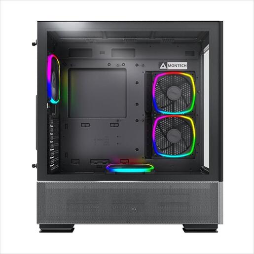CASE MONTECH ATX SKY TWO ARGB w/ 2xTempered glass, 4x120mm ARGB PWM fans, Black