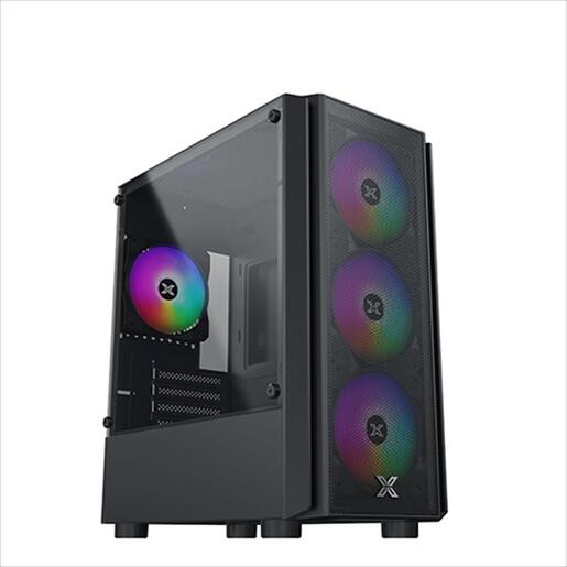 CASE XIGMATEK microATX NYX AIR, Left TG, Meshed Grill Front panel , 4x120mm Z20F LED RGB FIXED fan, EN41211