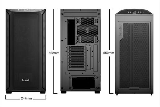 CASE BE QUIET! E-ATX Full-Tower SHADOW BASE 800, 3x140mm Pure Wings 3, USB 3.1 type C, open mesh design w/WINDOW, Black BGW60