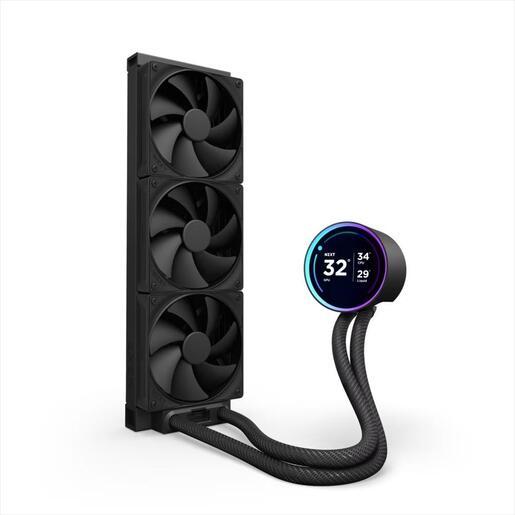 COOLERS CPU AIO NZXT Kraken 360 ELITE V2, 3x120mm F120P Static Pressure fans, w/2.72" IPS display, RL-KN36E-B2, MATTE BLACK
