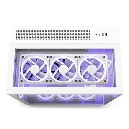 CASE NZXT ATX Mid-Tower H9 ELITE w/3xWINDOWS, 3x F120RGB Duo fans, 1xF120Q, Quiet Airflow fan,USB-C 3.2, 2xUSB-A 3.2, Matte White CM-H91EW-01