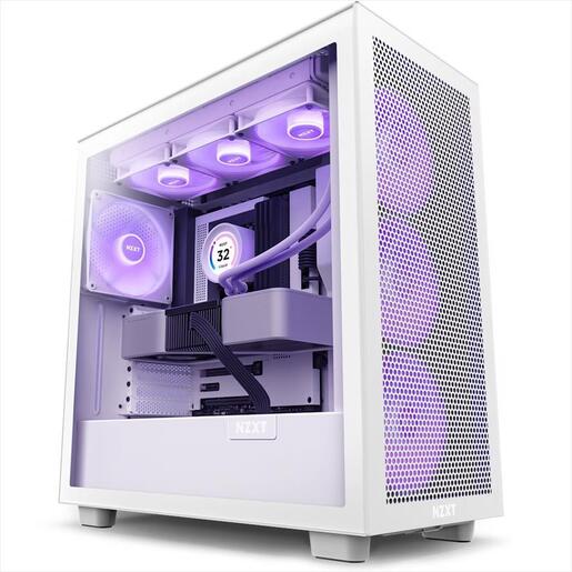 CASE NZXT ATX Mid-Tower H7 FLOW RGB w/WINDOW+Front & top MESH,3xF140 A-RGB Core Fans,1xF120QAirflow fan,USB-C 3.2,2xUSB-A 3.2, Matte White CM-H71FW-R1