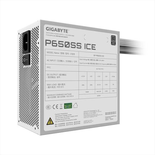 PSU 650W GIGABYTE P650SS ICE 80 PLUS SILVER, GP-P650SS ICE