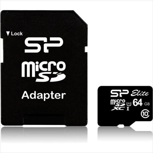 MEMORY CARD SILICON POWER MICRO-SD ELITE SDXC 64GB C10 w/adapter, SP064GBSTXBU1V10SP