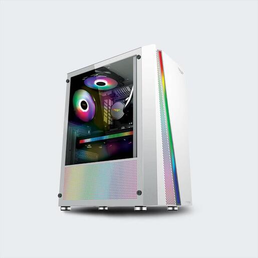 CASE ARMAGGEDDON ATX mid-Tower KAGAMI K2 WHITE w/WINDOW, RGB STRIPE, w/o OD DVD slot