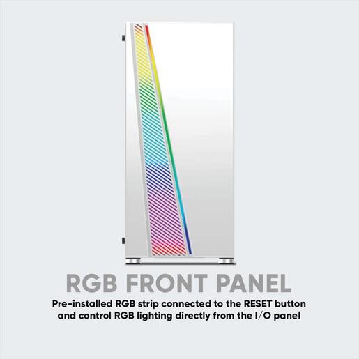 CASE ARMAGGEDDON ATX mid-Tower KAGAMI K2 WHITE w/WINDOW, RGB STRIPE, w/o OD DVD slot