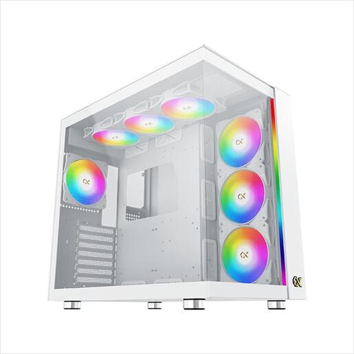 CASE XIGMATEK ATX mid-Tower AQUA ULTRA AIR ARCTIC WHITE w/2xTG, Top Mesh, Front ARGB LED strip, 7x120mm Z20A Arctic ARGB Galaxy II Fan Control Kit,EN41914
