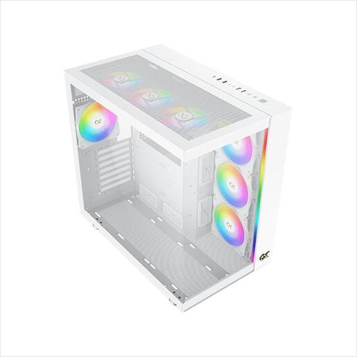 CASE XIGMATEK ATX mid-Tower AQUA ULTRA AIR ARCTIC WHITE w/2xTG, Top Mesh, Front ARGB LED strip, 7x120mm Z20A Arctic ARGB Galaxy II Fan Control Kit,EN41914