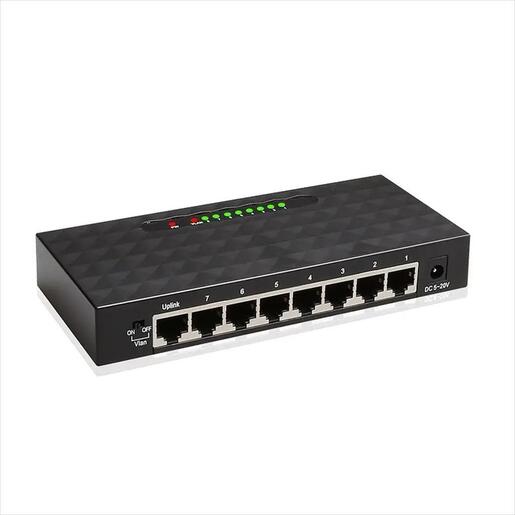 NET Switch DIEWU 8-port 10/100/1000 TXE210-M (MTK/EN8851) METAL BLACK