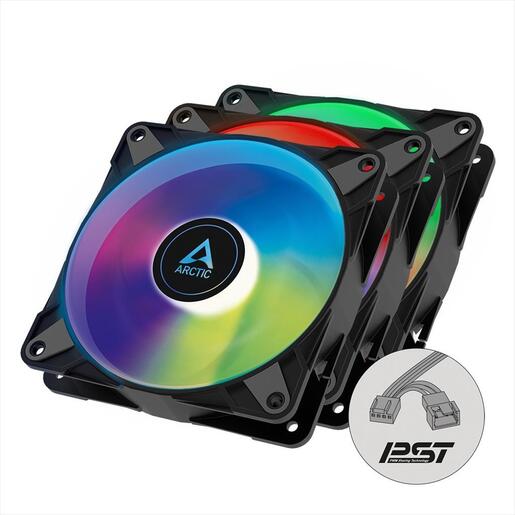 COOLERS CASE FAN 120mm ARCTIC P12 PWM PST A-RGB 0dB Pack of 3 (3x120mm) 2000 RPM BLACK ACFAN00232A