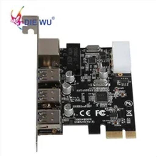 CONVERTOR PCI-E TO 3 x USB 3.0 + 1x RJ45, DIEWU TXB014, Chipset: VL805+RTL8153