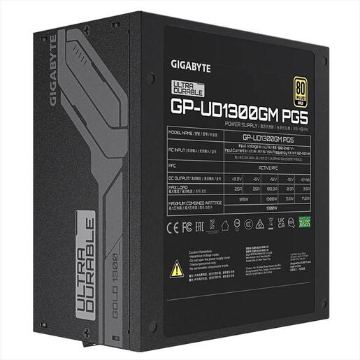 PSU 1300W GIGABYTE UD1300GM PG5 80 PLUS GOLD w/PCIE 5.0, FULL MODULAR, BLACK, GP-UD1300GM PG5