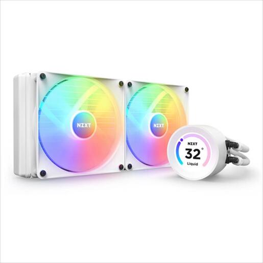 COOLERS CPU AIO NZXT Kraken 280 ELITE RGB, 2x140mm F140 RGB Core fans, RGB Controller, w/2.36" LCD display, RL-KR28E-W1, MATTE WHITE