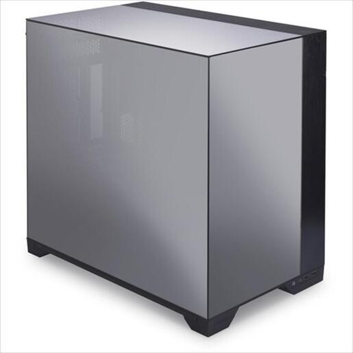 CASE LIAN LI E-ATX O11 VISION Mid-Tower w/2x Tempered glass CHROME (Black Mirror Finish), O11VC