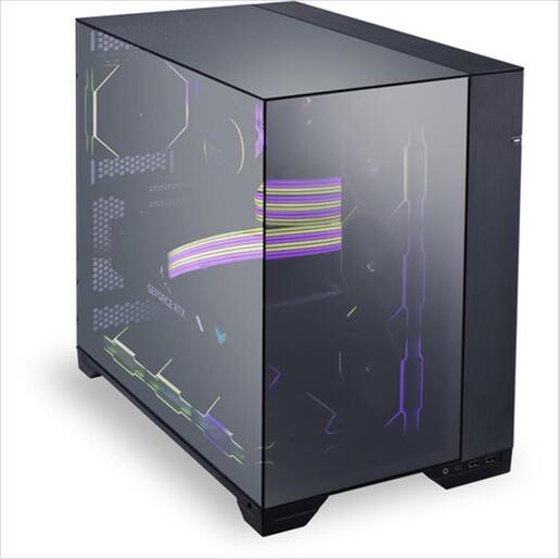 CASE LIAN LI E-ATX O11 VISION Mid-Tower w/2x Tempered glass CHROME (Black Mirror Finish), O11VC