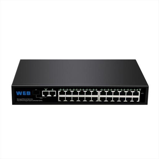 NET Switch DIEWU 24-port 10/100 + 2 10/100/1000 + 1xSFP TXE050  WEB Managed