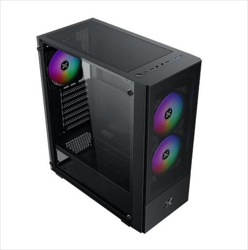 CASE XIGMATEK ATX HERO II AIR 3F, Left TG, Mesh Front panel , 3x120mm Z20F LED RGB FIXED fan, USB 3.0, EN41655
