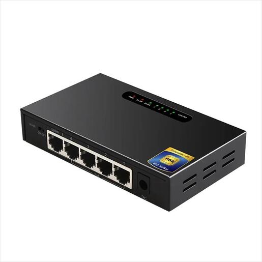 NET Switch DIEWU 5-port 10/100/1000, TXE194 MTK7530+PSE(DH2184), 4x1GPOE + 1xUplink, METAL BLACK