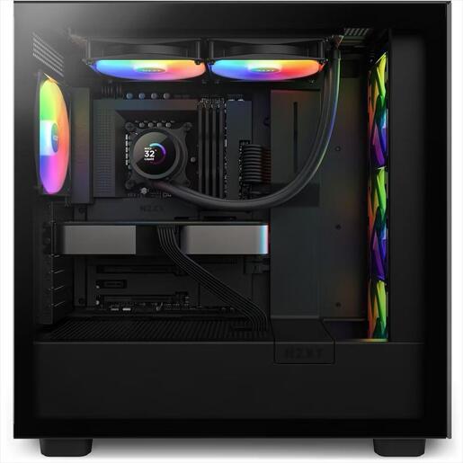 COOLERS CPU AIO NZXT Kraken 280 RGB, 2x140mm F140 RGB Core fans, RGB Controller, w/1.54" LCD display, RL-KR280-B1, MATTE BLACK
