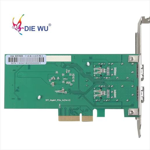NET LAN PCIe SFP dual  port 10/100/1000Mbs , DIEWU TXA067, Chipset: Intel/I82576