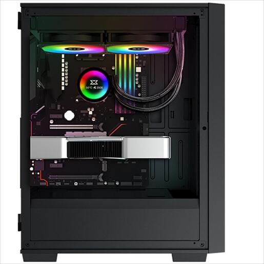 CASE XIGMATEK ATX mid-Tower LUX G BLACK w/TG Magnet flip, 4x120mm X24A, ARGB Galaxy II Fan Control Kit