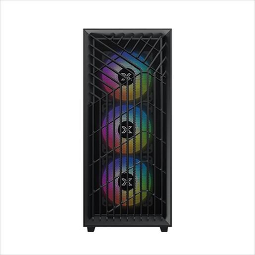 CASE XIGMATEK ATX mid-Tower LUX G BLACK w/TG Magnet flip, 4x120mm X24A, ARGB Galaxy II Fan Control Kit