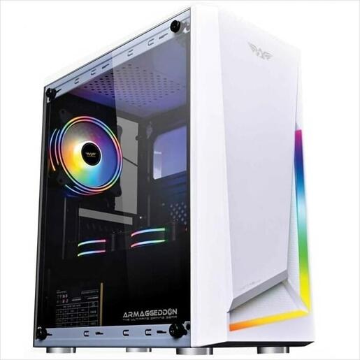CASE ARMAGGEDDON microATX NIMITZ N5 AURORA WHITE, w/WINDOW, RGB FRONT PANEL, w/o OD DVD slot