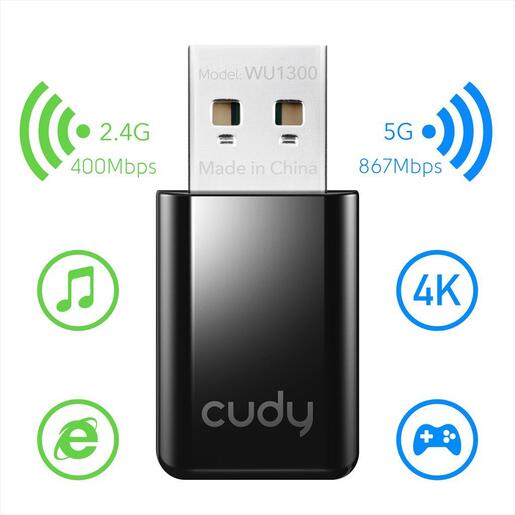 NET LAN WIRELESS USB AC1300, CUDY WU1300S