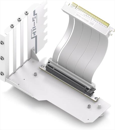 GPU VERTICAL BRACKET KIT EZDIY-FAB SHIELD PCIe 16x Gen4 w/RISER CABLE 115mm, 90° White