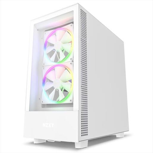 CASE NZXT ATX Mid-Tower H5 ELITE w/2x Tempered glass+Top MESH,1xF120Q,2xF140 RGB w/RGB controller, Matte White CC-H51EW-01