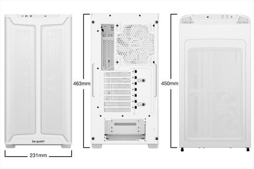 CASE BE QUIET! ATX Mid-Tower Pure Base 501 DX, 3x140mm Pure Wings 3, ARGB Front Strip, White BGW77