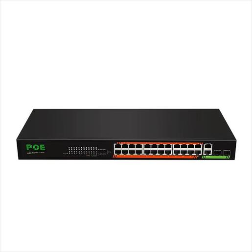 NET Switch POE DIEWU 24-port 10/100 +2 1G UPLINK ports (24 POE / 300W) TXE192