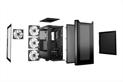 CASE BE QUIET! ATX Mid-Tower Pure Base 501 LX, 4x120mm Light Wings LX ARGB, Front mesh, ARGB/PWM controller, Black BGW78