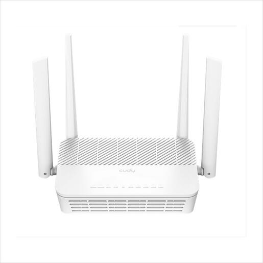NET ROUTER WIRELESS DUAL BAND Wi-Fi 6 AX3000 CUDY WR3000H, w/4 antennas, 1x WAN 2,5G port, 3x LAN 100/1000 ports