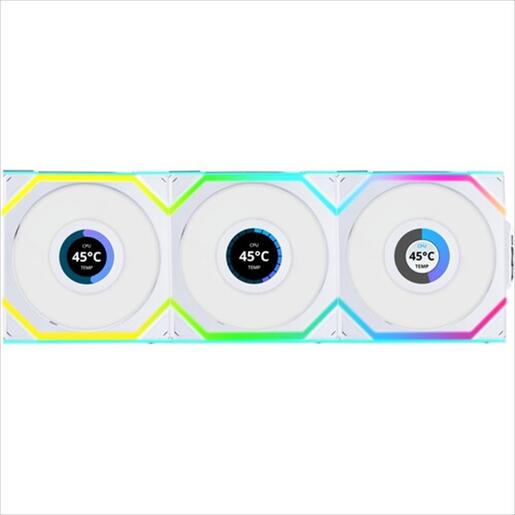 COOLERS CASE FAN 3x120mm LIAN LI UNI FAN SL w/ L-Wireless controller, LCD 120 Reverse Blade A-RGB PWM, White, 12RSLLCD1W3W