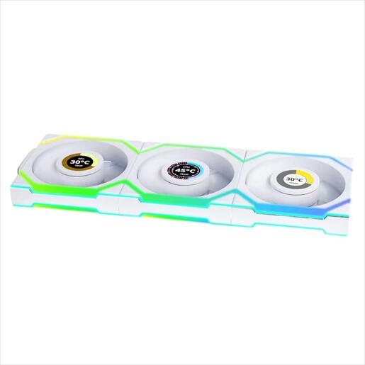 COOLERS CASE FAN 3x120mm LIAN LI UNI FAN SL w/ L-Wireless controller, LCD 120 Reverse Blade A-RGB PWM, White, 12RSLLCD1W3W