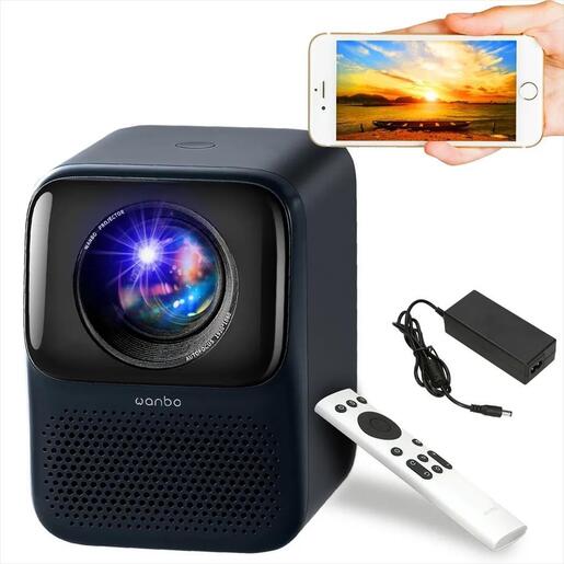 PROJECTOR WANBO T2 MAX NEW DARK BLUE Android 9.0,450Ansi FHD (1920x1080), 4:3, 16:9, HDMI, 2xUSB 2.0, WIFI 6, BT 5.0, 1GB RAM,16GB Storage, w/speakers