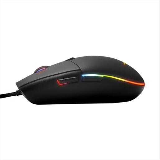 MOUSE WIRED ARMAGGEDDON, RAVEN III STEALTH, USB, CPI 8000, 7 PROGRAMMABLE BUTTONS,RGB ILLUMINATION, Silent click, Black (MOUSEPAD+ GLIDES in BOX)
