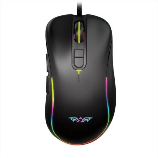 MOUSE WIRED ARMAGGEDDON, RAVEN V RGB, USB, CPI 7200, 8 PROGRAMMABLE BUTTONS, PROGRAMMABLE RGB ILLUMINATION, Black (MOUSEPAD in BOX)