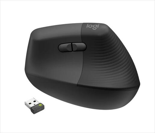 MOUSE WIRELESS LOGITECH LIFT VERTICAL ERGONOMIC OPTICAL w/ Bluetooth Logi Bolt, Graphite, business, 910-006494