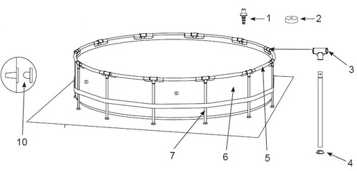 INTEX 12807 + 12801 +12450 метална конструкција за Intex 26716 базен