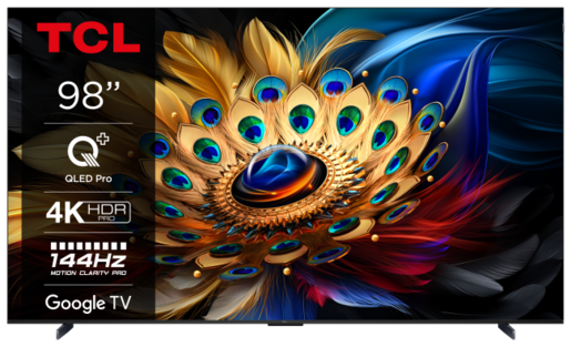 TCL TV 98 C61B, 4К UHD QLED, Smart TV, AiPQ Pro, Quantum Dot Pro, Dolby Vision, Dolby Atmos, 100 Hz, HDR10+