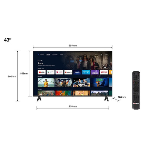 TCL 43S51B FHD, Smart TV, 120Hz, Android TV, Dolby Digital Plus, Dolby Audio, HDR10