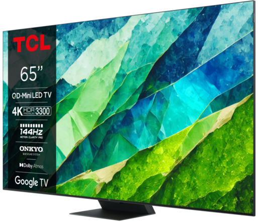 TCL QD-Mini LED TV 65C855, 4К UHD, Smart TV, AiPQ Pro, Quantum Dot, Dolby Vision IQ, Dolby Atmos, 144 Hz, HDR10+